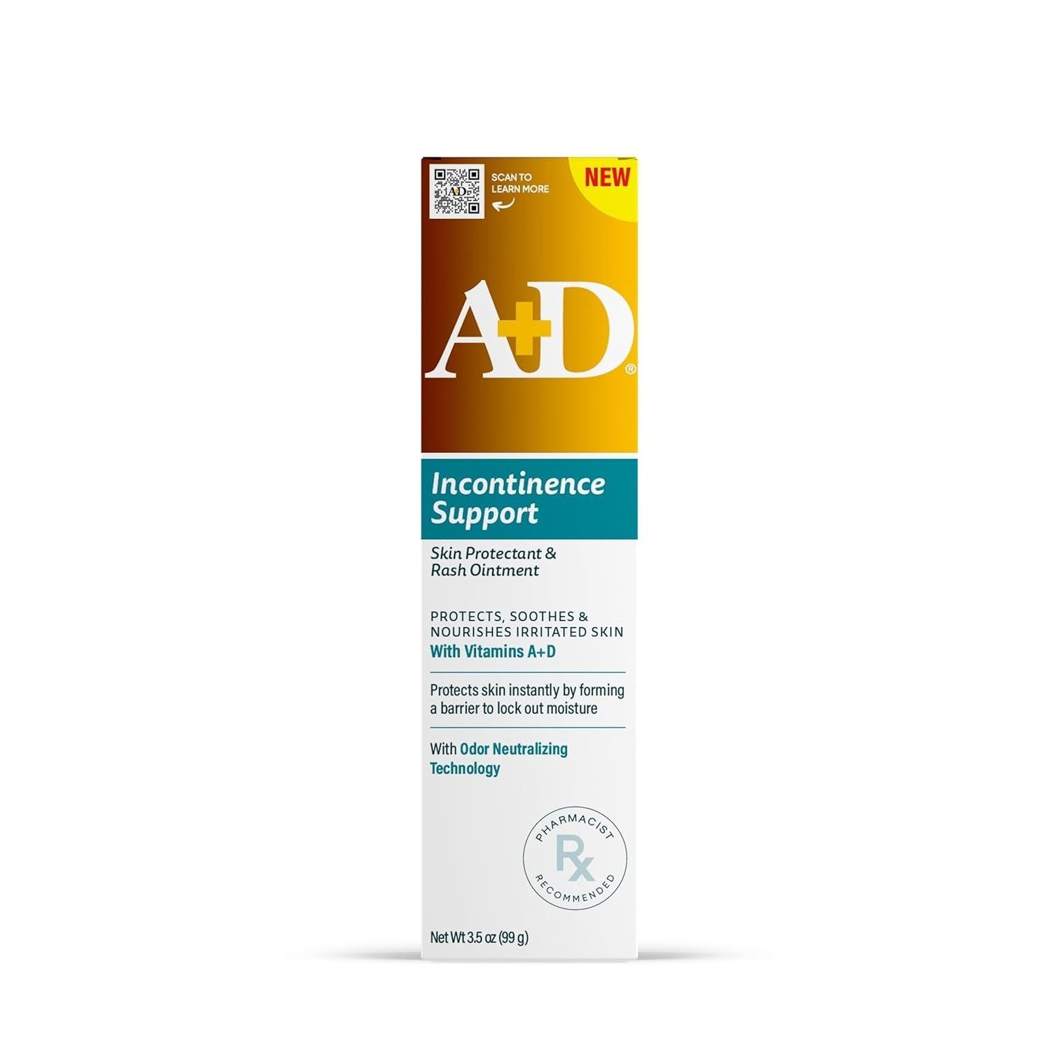 A+D Incontinence Support Skin Protectant & Rash Ointment – Treats & Prevents