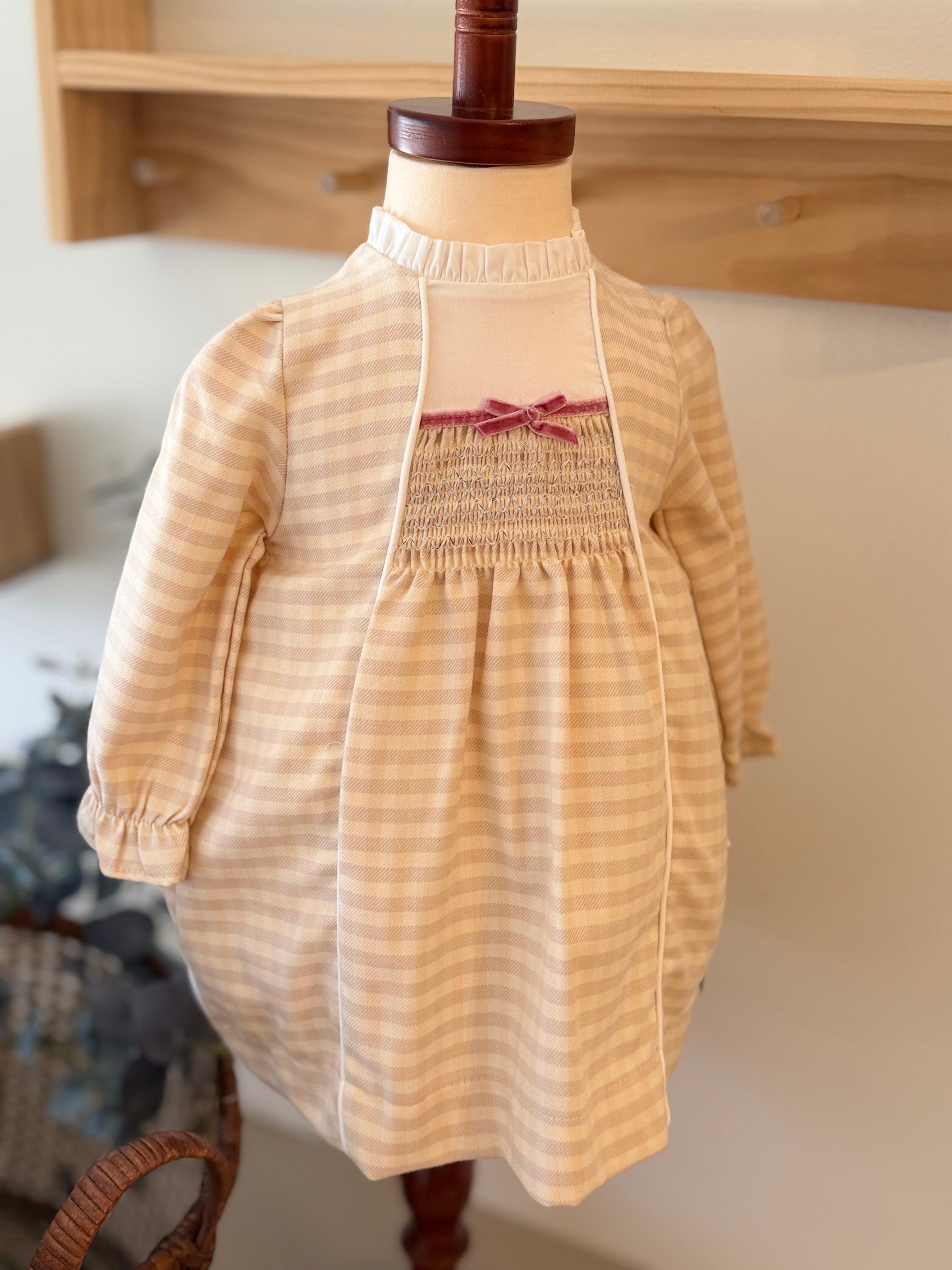 Baby Girl Smocked Gingham Dress – Blush Pink