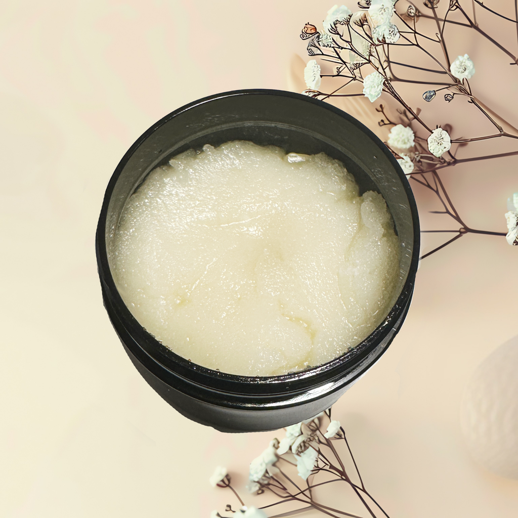 Unscented Whipped Sugar Scrub Fragrance Free with Cocoa Butter | 5 oz