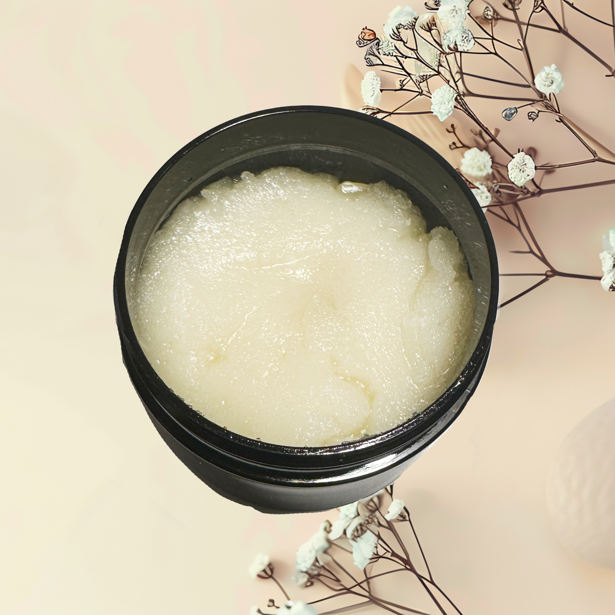 Unscented Whipped Sugar Scrub Fragrance Free with Cocoa Butter | 5 oz