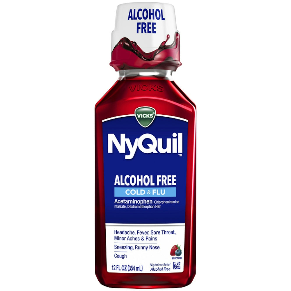 Vicks® NyQuil™ Nighttime Cough, Cold &amp; Flu Relief – Berry or Original (12 Fl Oz)