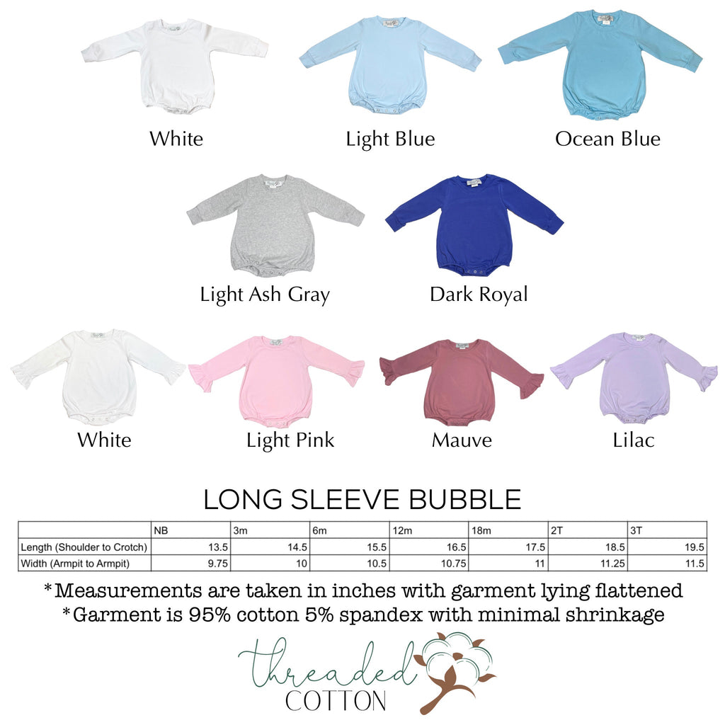 Threaded Cotton Boy Long Sleeve Bubble SUBLIMATION