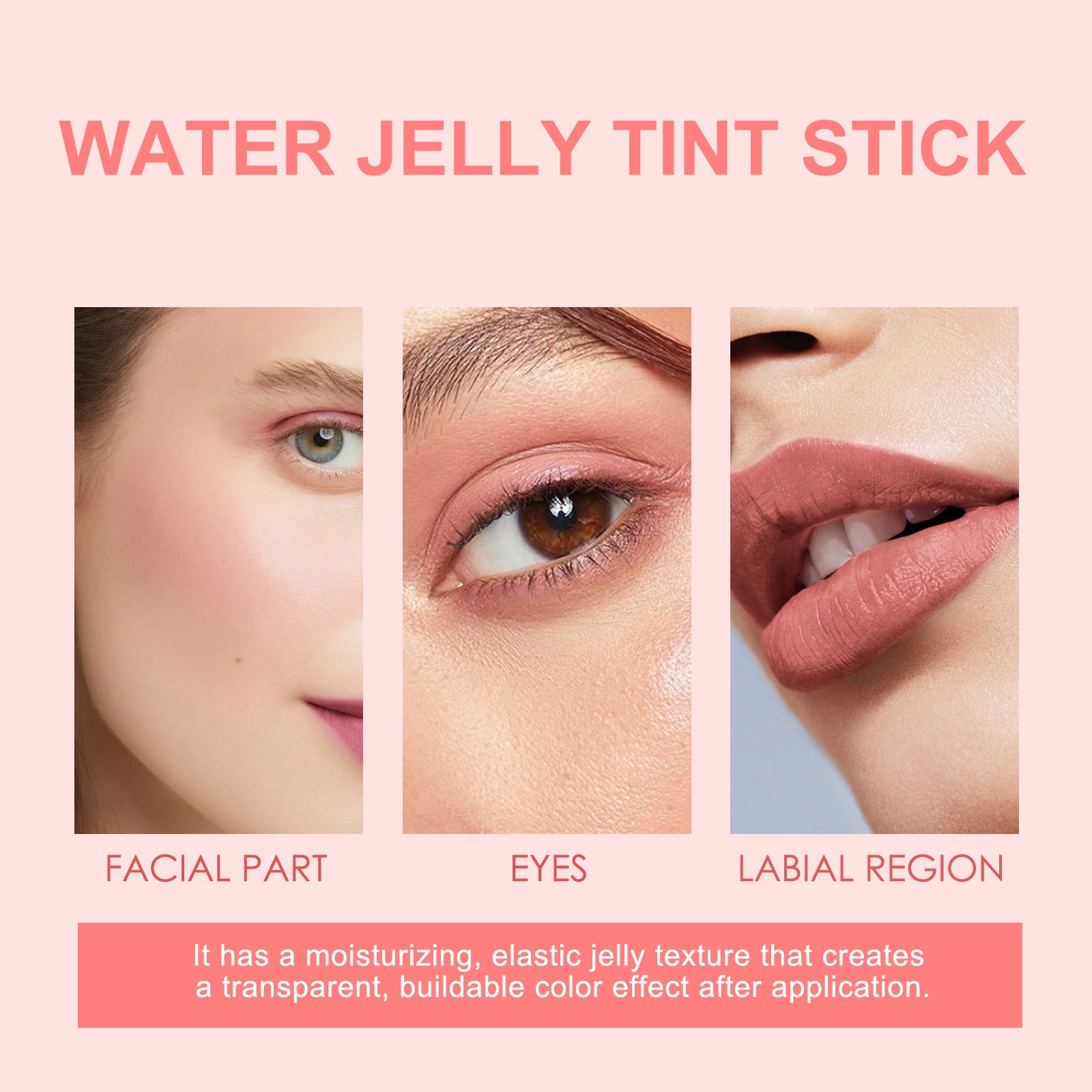 EELHOE Frucht-Gelee-Rouge-Lippenstift-Stick Lazy Contouring Gleichmäßiger Hautton Aufhellend und farbenfroh Einfach anzuwendender Lipgloss-Stick