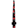 6G Black Red Mushroom Acrylic Ear Taper