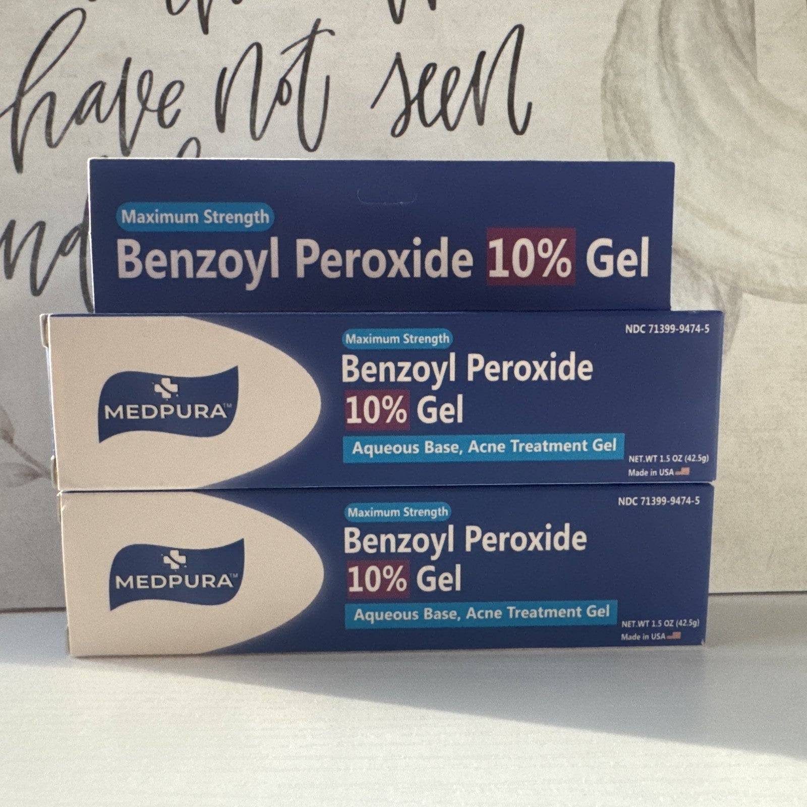 MEDPURA Maximum Strength Aqueous Base Acne Treatment Gel 2Pack Exp:12/25