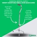 Essential Medical Supply Endurance Small Base Quad Cane In Silver