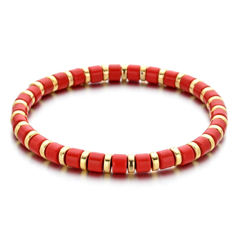 Enamel Stretch Bracelets  - Add Clip Charms