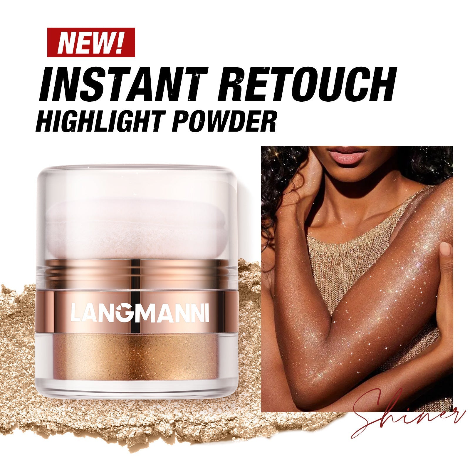 Highlighter Puder für Gesicht und Körper, Rouge, Shading-Puder