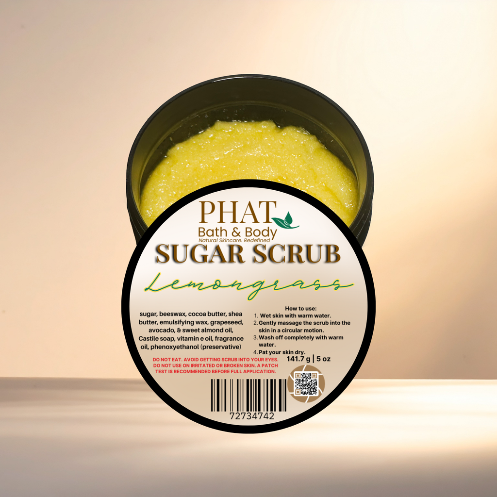 Lemongrass Whipped Sugar Scrub with Shea & Cocoa Butter | 5 oz