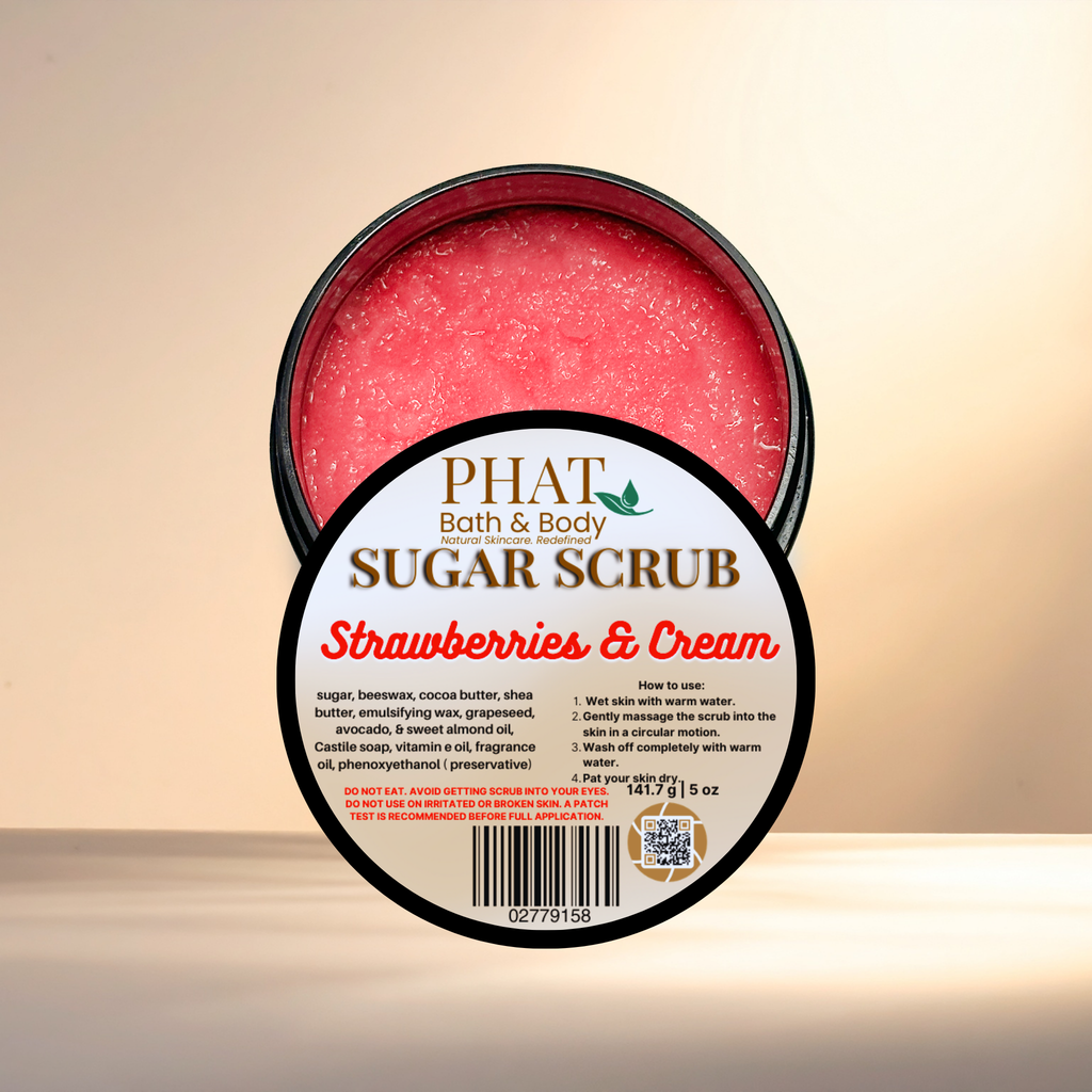 Strawberries & Cream Whipped Sugar Scrub with Shea & Cocoa Butter Vitamin E | 5 oz