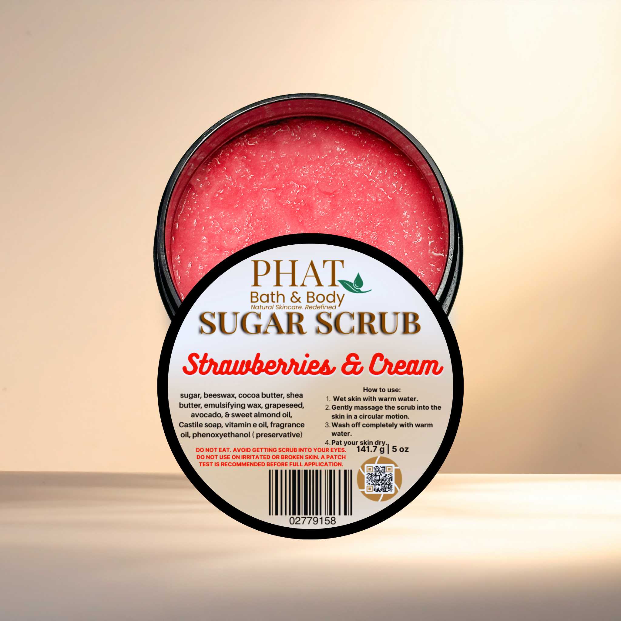 Strawberries & Cream Whipped Sugar Scrub with Shea & Cocoa Butter Vitamin E | 5 oz