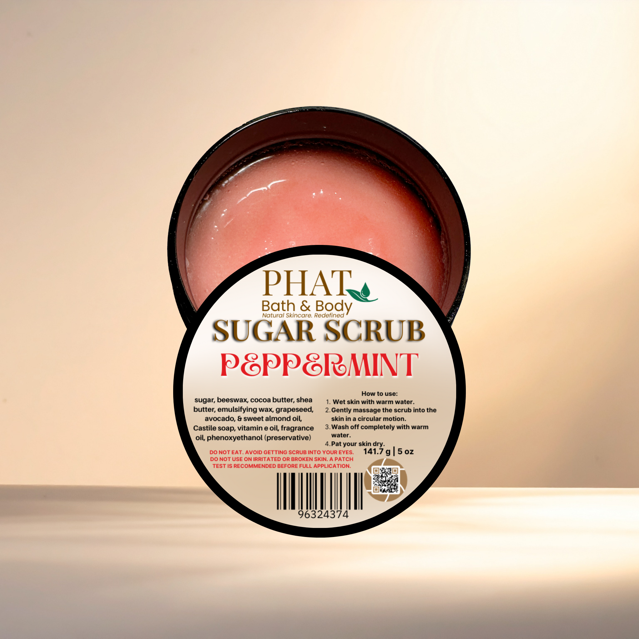 Peppermint Whipped Sugar Scrub with Shea & Cocoa Butter | 5 oz