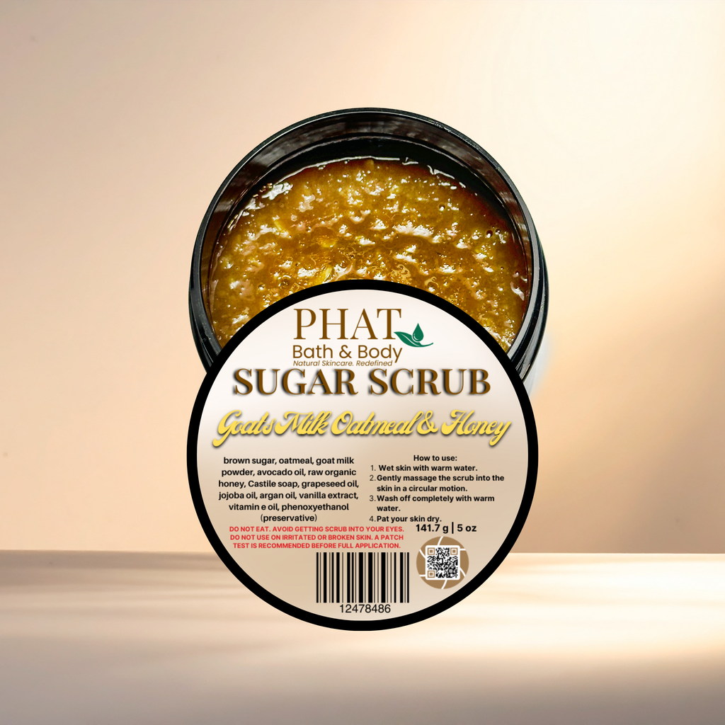 Goat's Milk Oatmeal Honey & Vanilla Natural Sugar Scrub with Avocado Oil | 5 oz