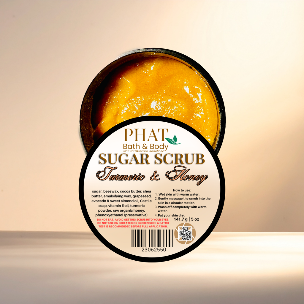 Turmeric & Honey Natural Whipped Sugar Scrub with Avocado Oil | 5 oz