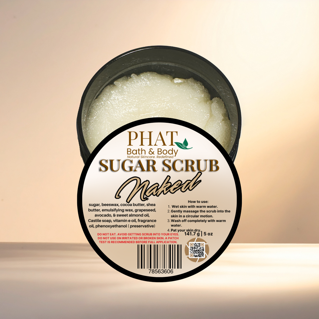 Naked Whipped Sugar Scrub with Shea & Cocoa Butter Vitamin E | 5 oz