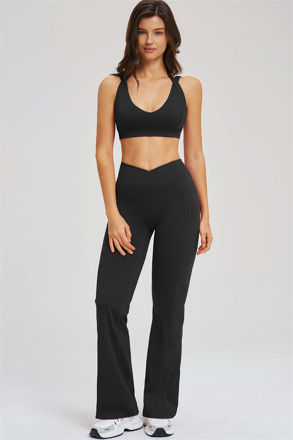 The Sizzle Sports Bra Flared Leggings 2-Piece Set