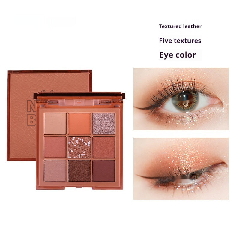 Neun Farben Matt Schimmer Pailletten Erdfarbe Dünn Und Glitzernd Lidschatten-Palette