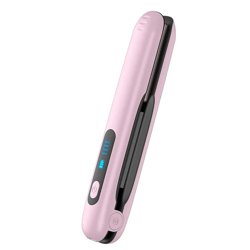 Kabelloser Haarglätter, Mini 2-in-1 Lockenwickler, USB, 5000 mAh, max. 200 Grad, tragbar, kabellos, 4 Stufen, trocken und nass verwendbar