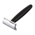 Merkur Straight Cut Chrome Long Black Handle Double Edge Razor 44C