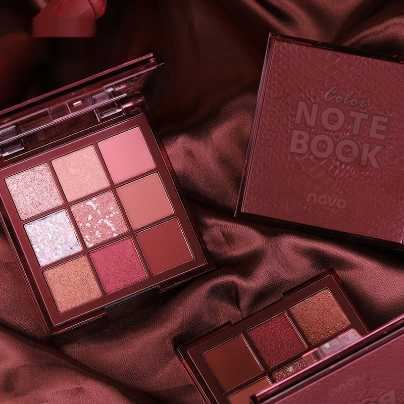 Neun Farben Matt Schimmer Pailletten Erdfarbe Dünn Und Glitzernd Lidschatten-Palette
