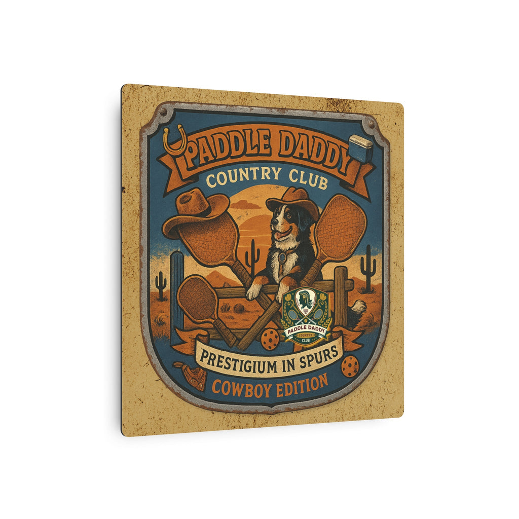 Cowboy Edition Metal Sign  Paddle Daddy Country Club Western Decor, Funny Ranch Wall Art, Chloe Dog Desert Badge