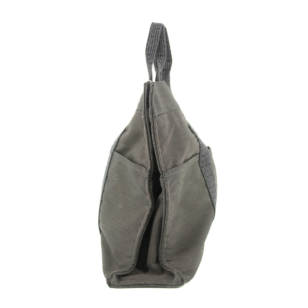 Hermes Herline MM Grey Canvas Tote Bag #4781