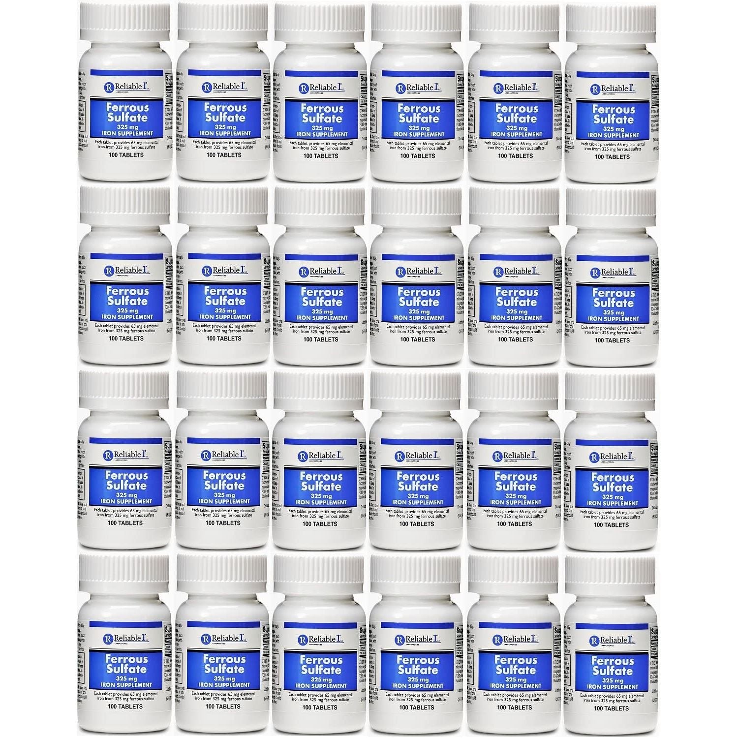 Reliable-1 Laboratories Ferrous Sulfate 325 Mg Iron Supplement 100 Tablets