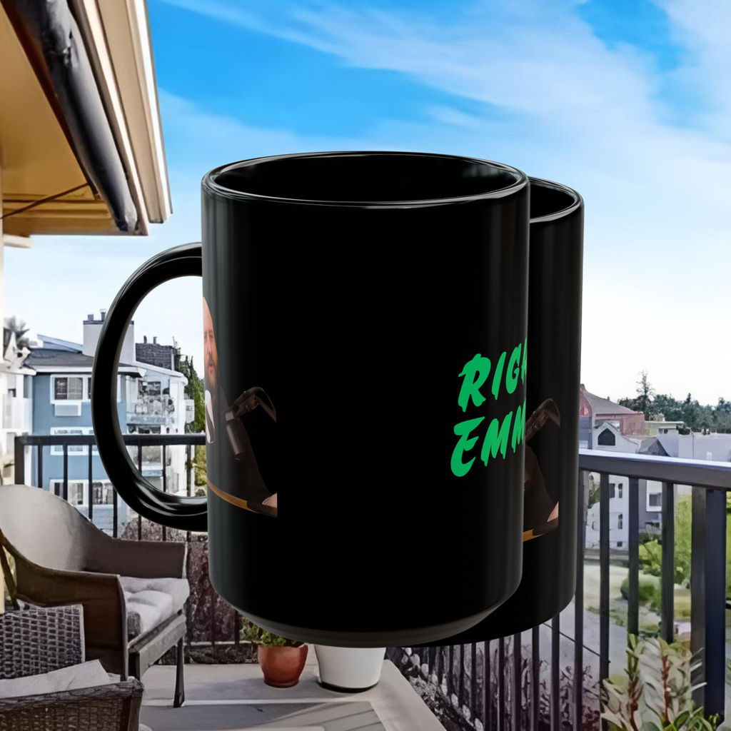 Legendärer Schauspieler Anthony Zenhauser „Richtig, Emma?“ – The Shuli Network 11 Oz oder 15 Oz Schwarze Tasse