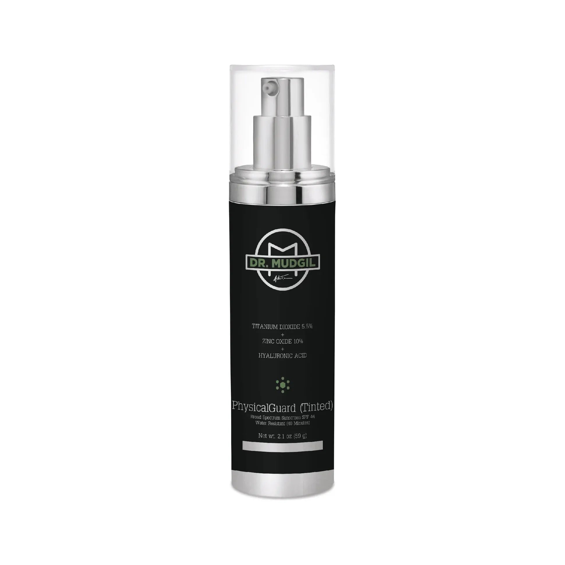 Wholly Kaw Dr. Mudgil PhysicalGuard (Tinted) with Titanium Dioxide 5.5% Zinc Oxide 10% Hyaluronic Acid Medical Grade Dermatologist Approved SPF 44 SunScreen 57g