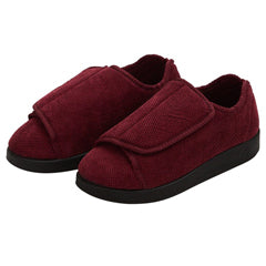 Silvert s Women’s Double-Extra Wide Easy Closure Slipper For Seniors 8 Wine