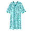 Silverts Senior Women's Adaptive Open Back Knit Printed Nightgown Painted Strokes