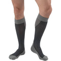 GNP Unisex Knee-High Compression Socks (15-20 mmHg) – Black/Grey Stripe, Size Small