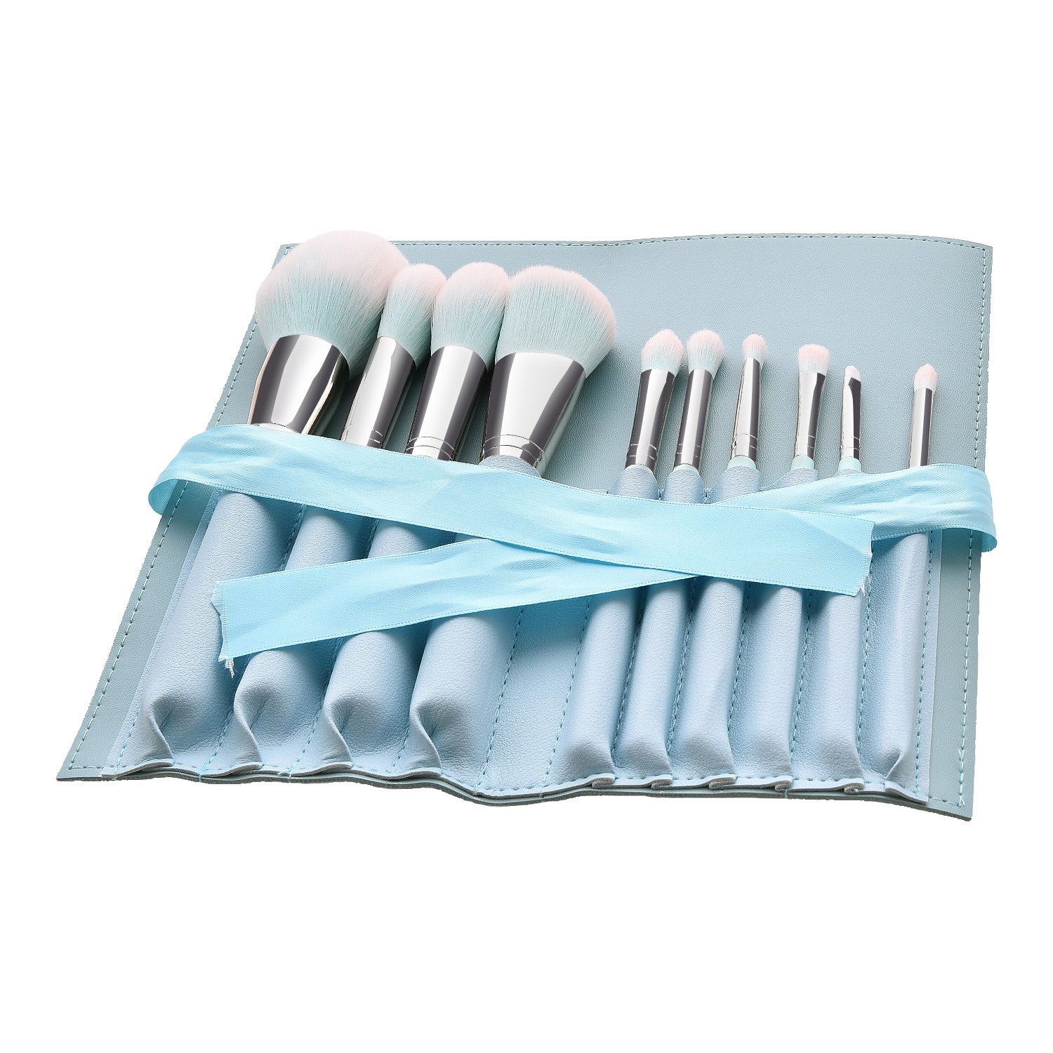 Hellblauer Griff Make-up Weich Haarpuder Lidschattenpinsel