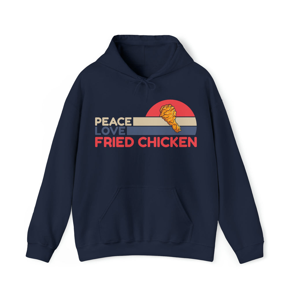 "DirkyThreadz 'Peace Love Fried Chicken' Hoodie – Kühnes und Verspieltes Comfort-Food-Design"