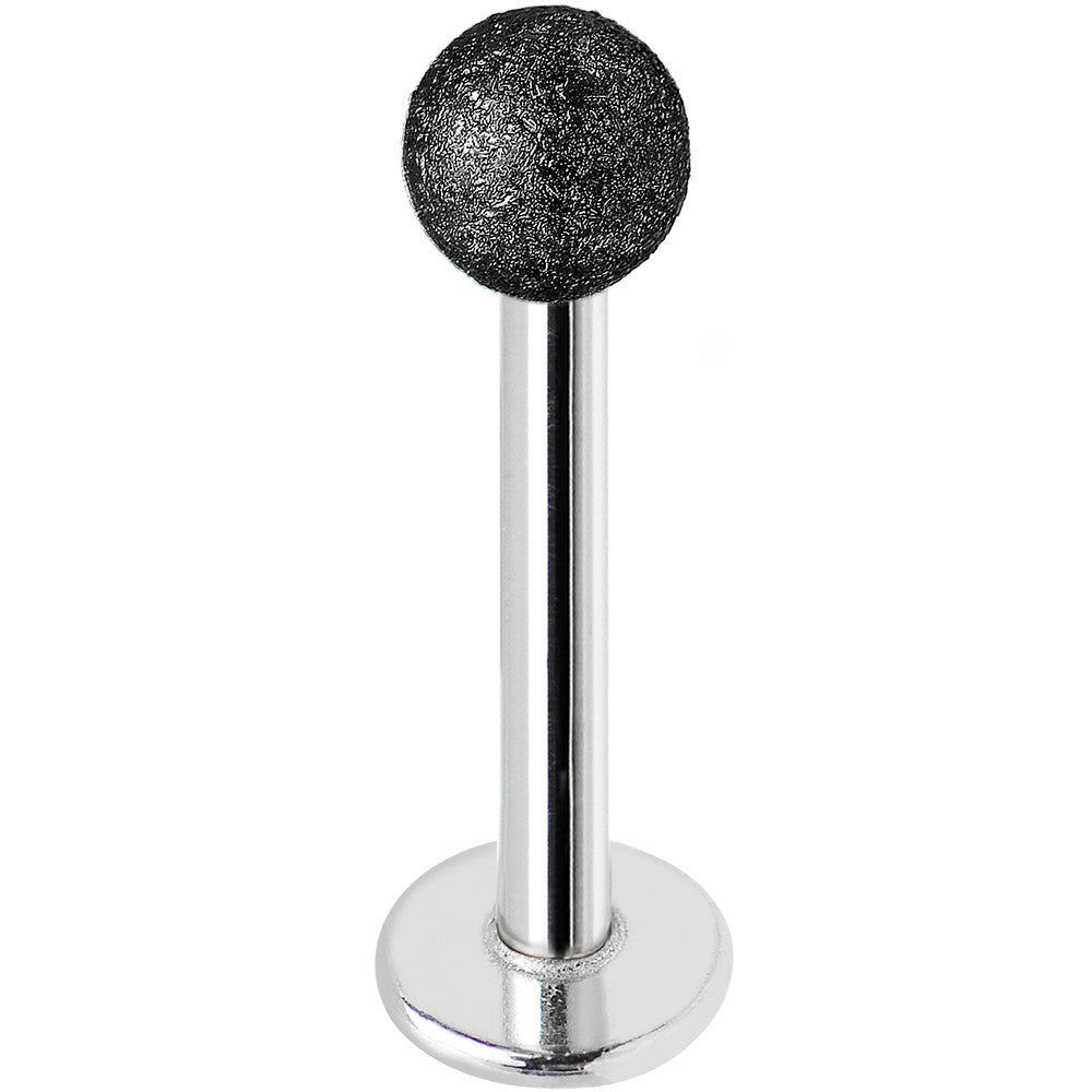 16G 3/8 Black Sandblasted Steel Monroe Labret 3mm Ball