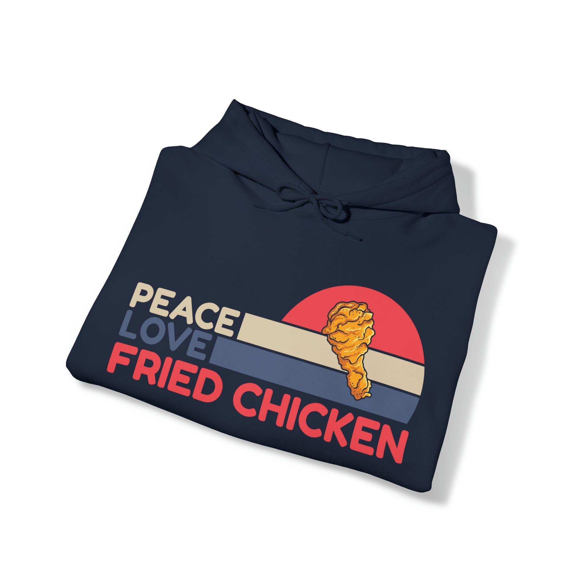 "DirkyThreadz 'Peace Love Fried Chicken' Hoodie – Kühnes und Verspieltes Comfort-Food-Design"