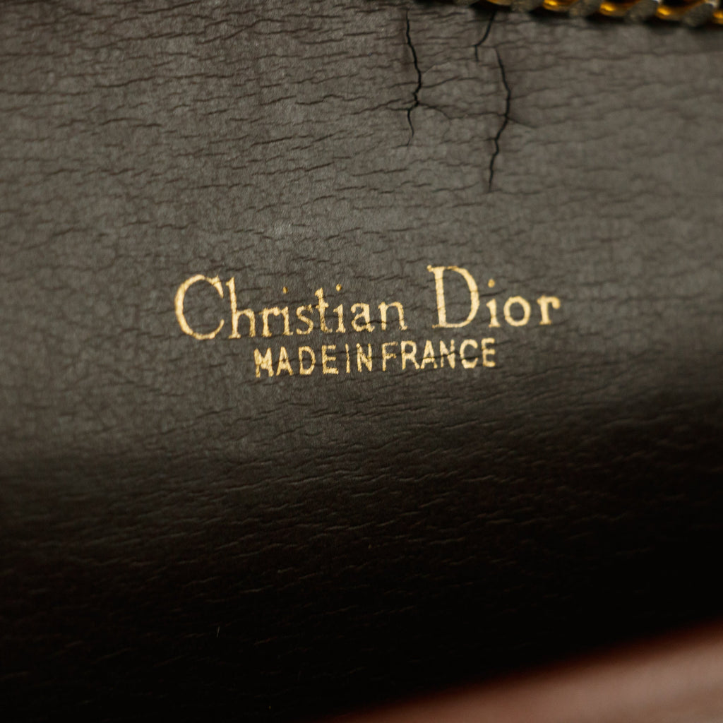 Christian Dior Red Leather Chain Shoulder Bag #5871