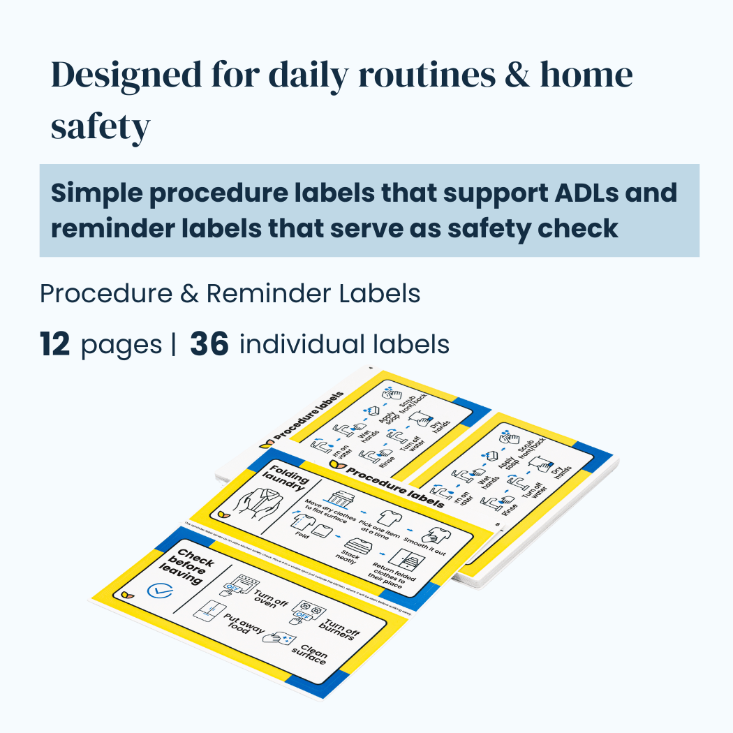 The Familiar Space Home and Routine Labels | Memory Support and Visual Support