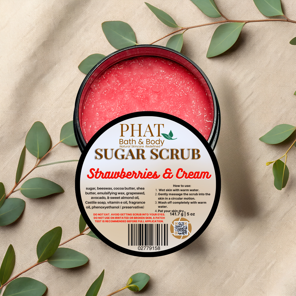 Strawberries & Cream Whipped Sugar Scrub with Shea & Cocoa Butter Vitamin E | 5 oz
