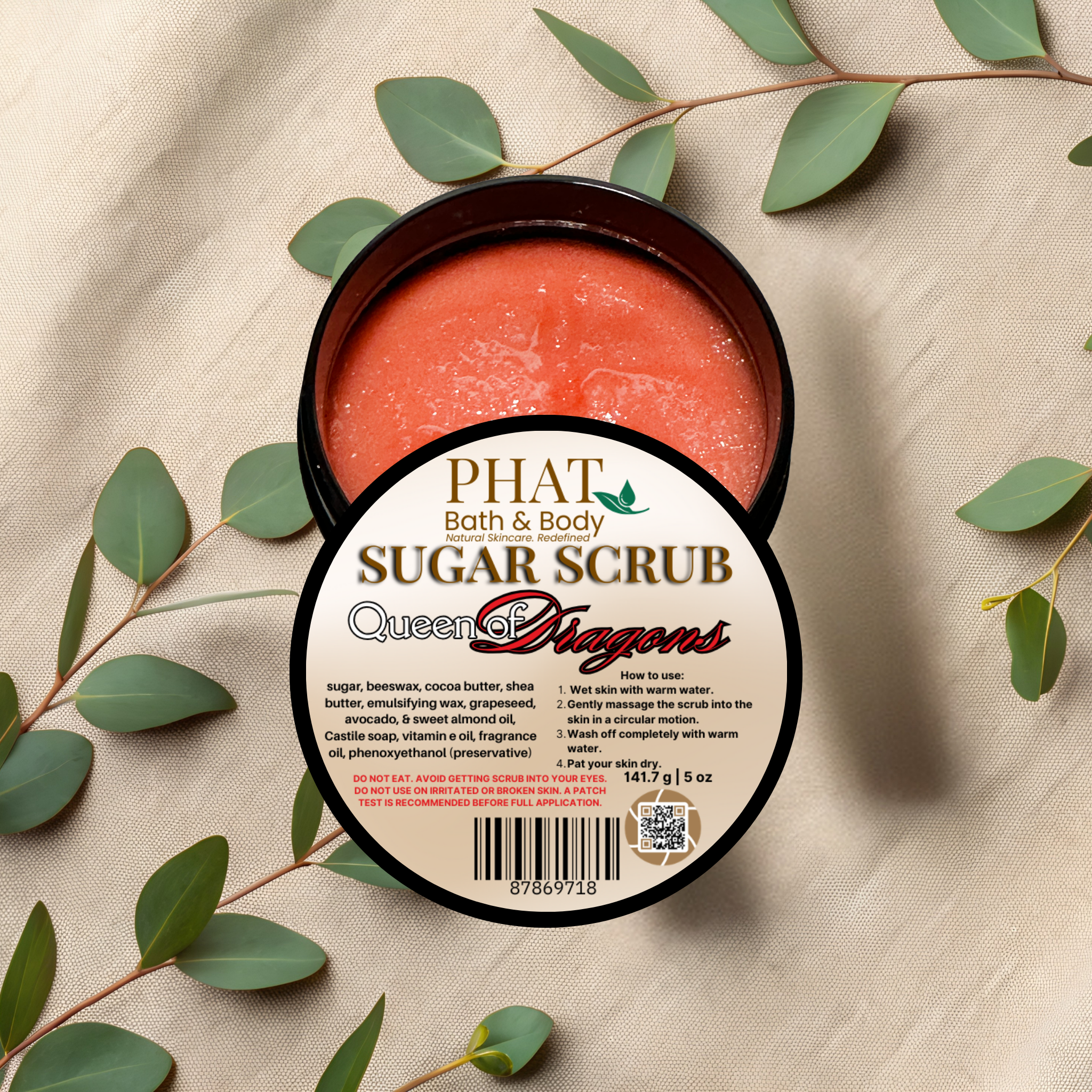 Queen of Dragons Whipped Sugar Scrub with Cocoa Butter Dragons Blood Type | 5 oz
