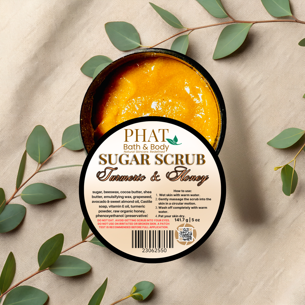 Turmeric & Honey Natural Whipped Sugar Scrub with Avocado Oil | 5 oz
