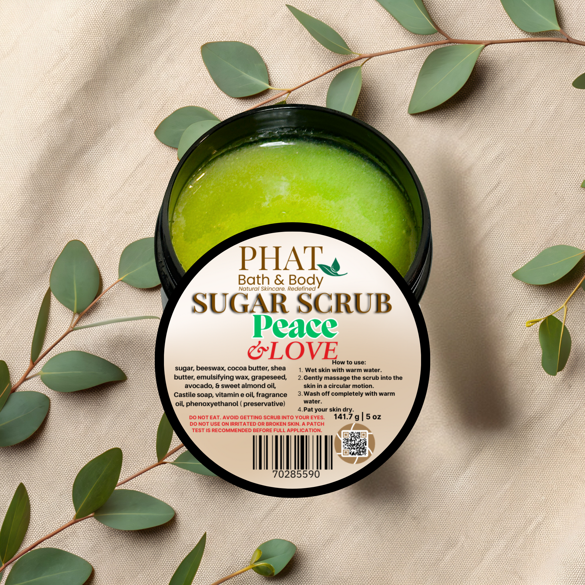 Peace & Love Whipped Sugar Scrub Patchouli with Shea & Cocoa Butter | 5 oz