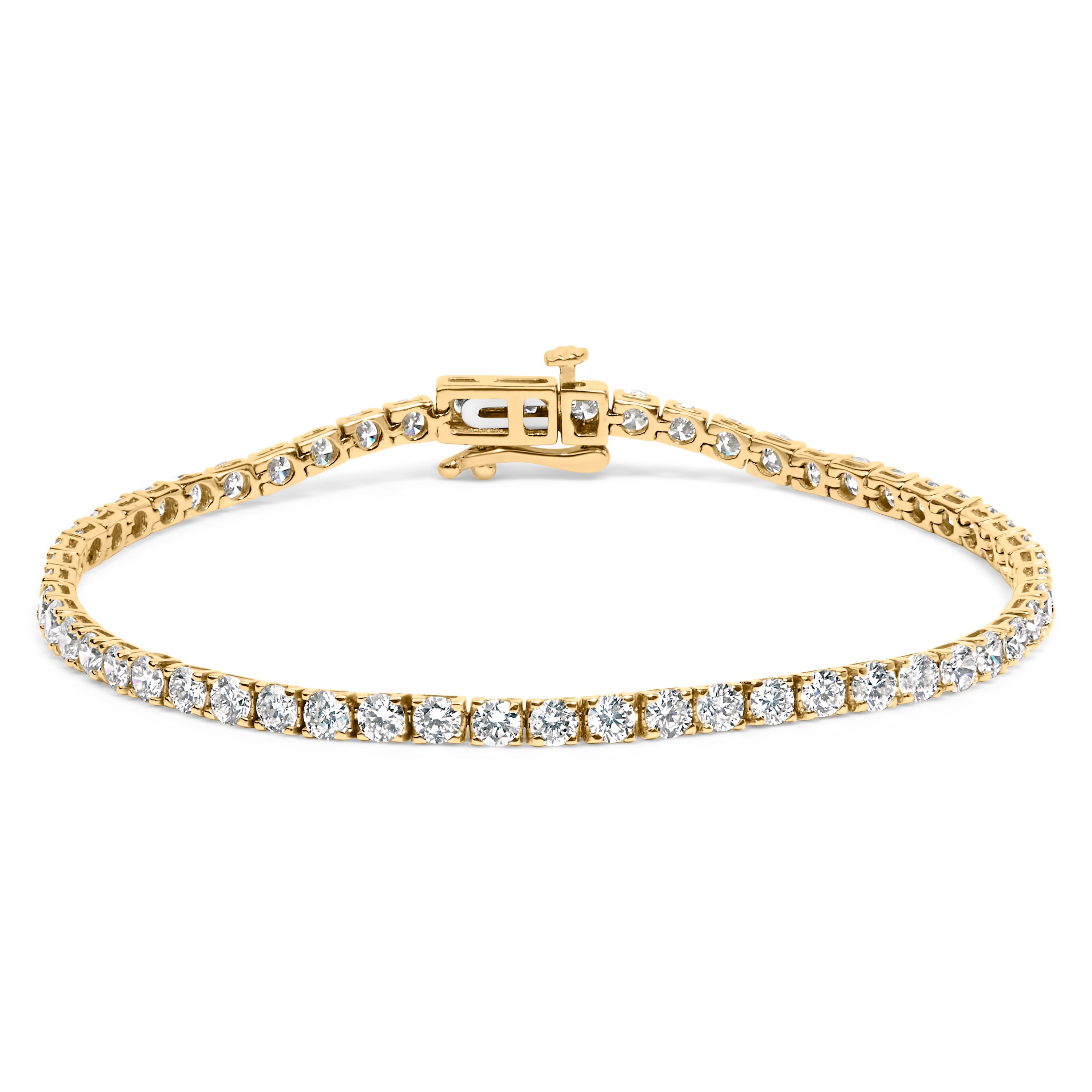 14K White Gold 5.0 Cttw Lab Grown Diamond Tennis Bracelet (F-G Color, VS1-VS2 Clarity) - 7.25" Inches