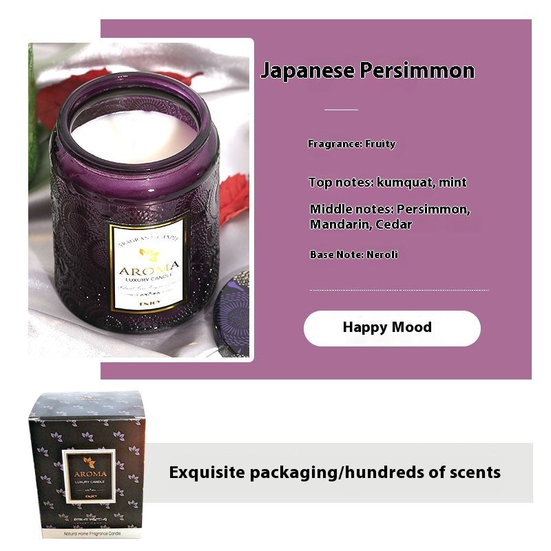 Große Aromatherapie-Kerze aus Glas mit Kreativrelief