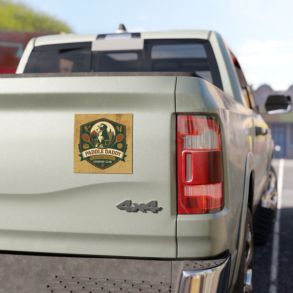 Paddle Daddy Country Club Car Magnet Chloe Dog Cowboy Edition, Funny Western Auto Decor, 5x5 Magnet for Trucks & SUVs