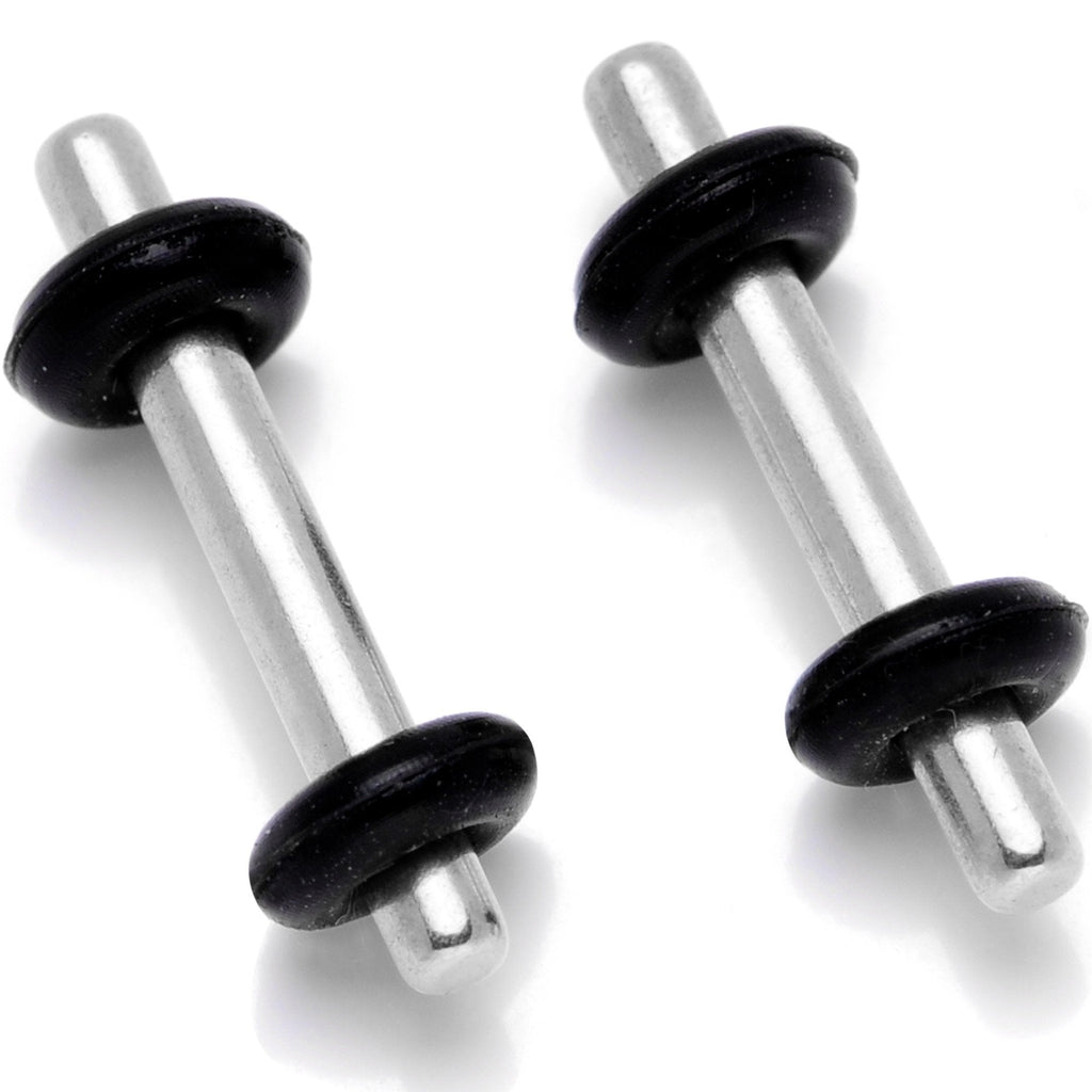 Stainless Steel Micro Straight Plug Set 14G to 8G