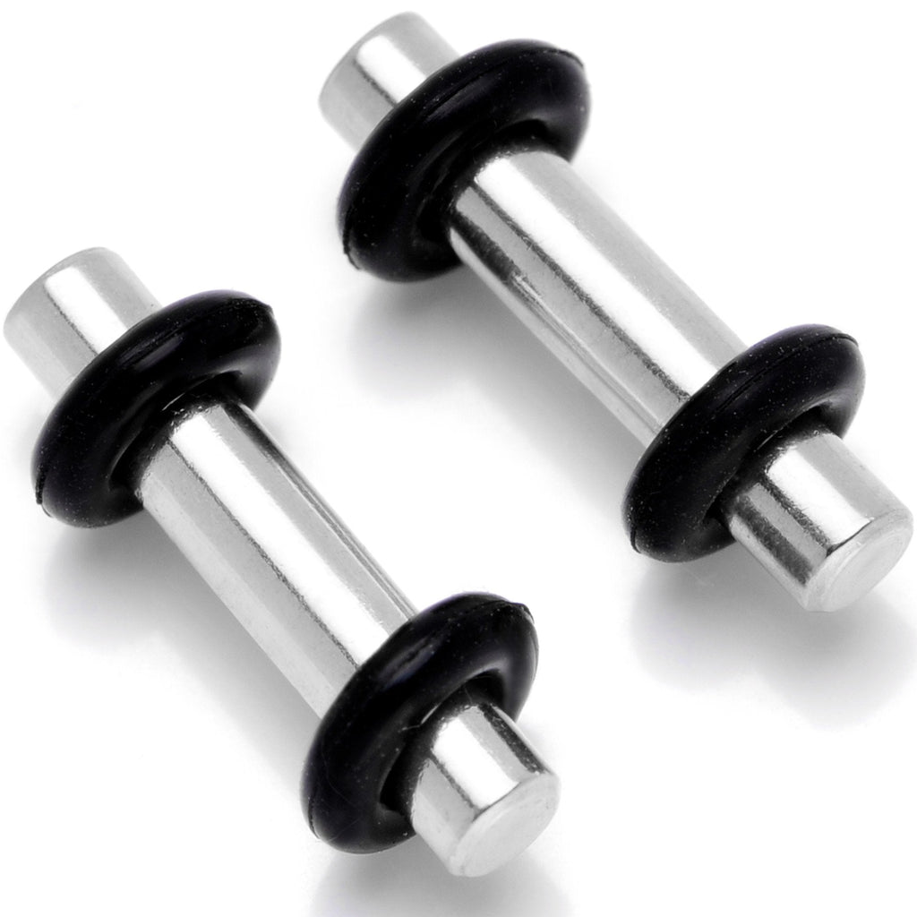 Stainless Steel Micro Straight Plug Set 14G to 8G