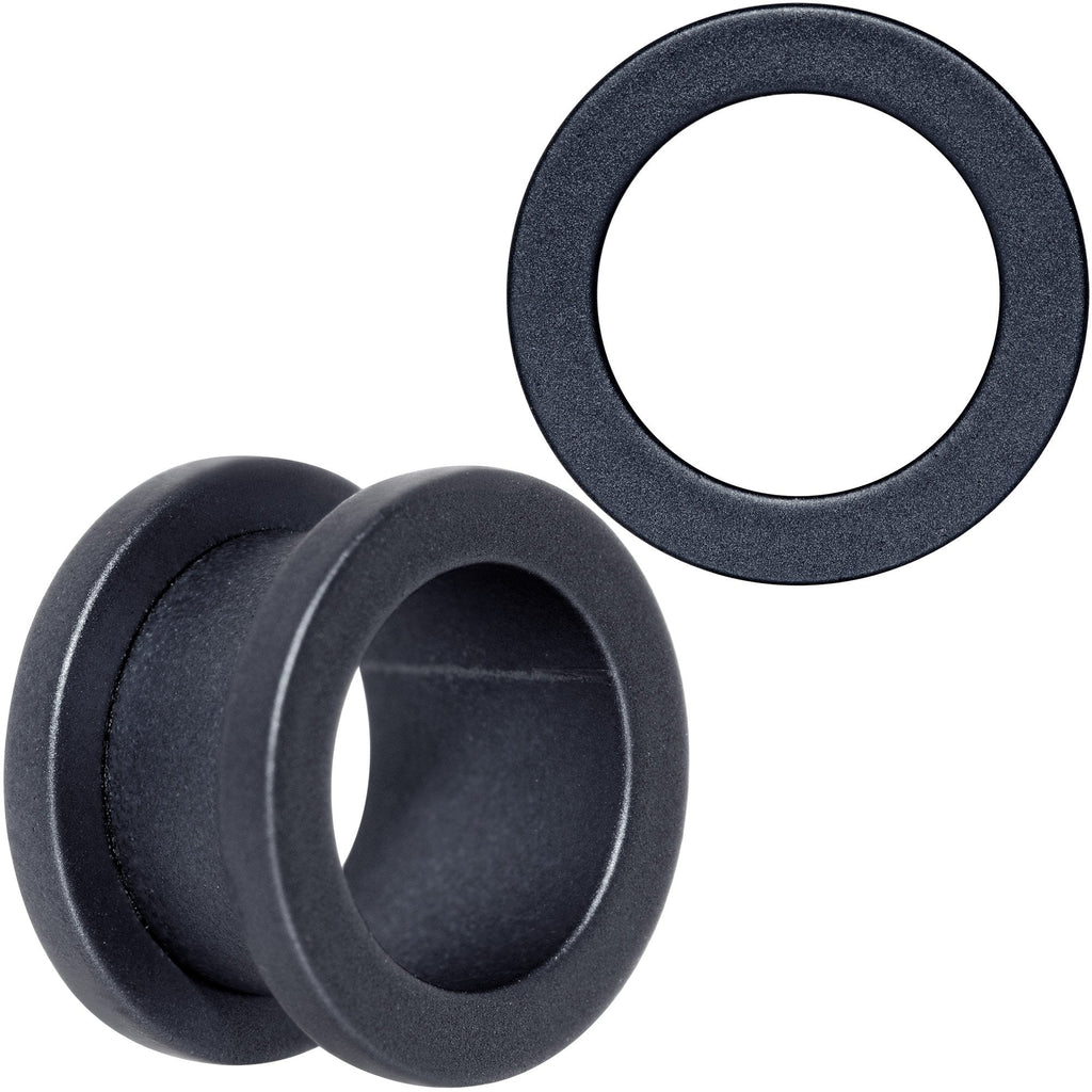 Brown Matte Silicone Screw Fit Tunnel Plug Set 6mm to 25mm