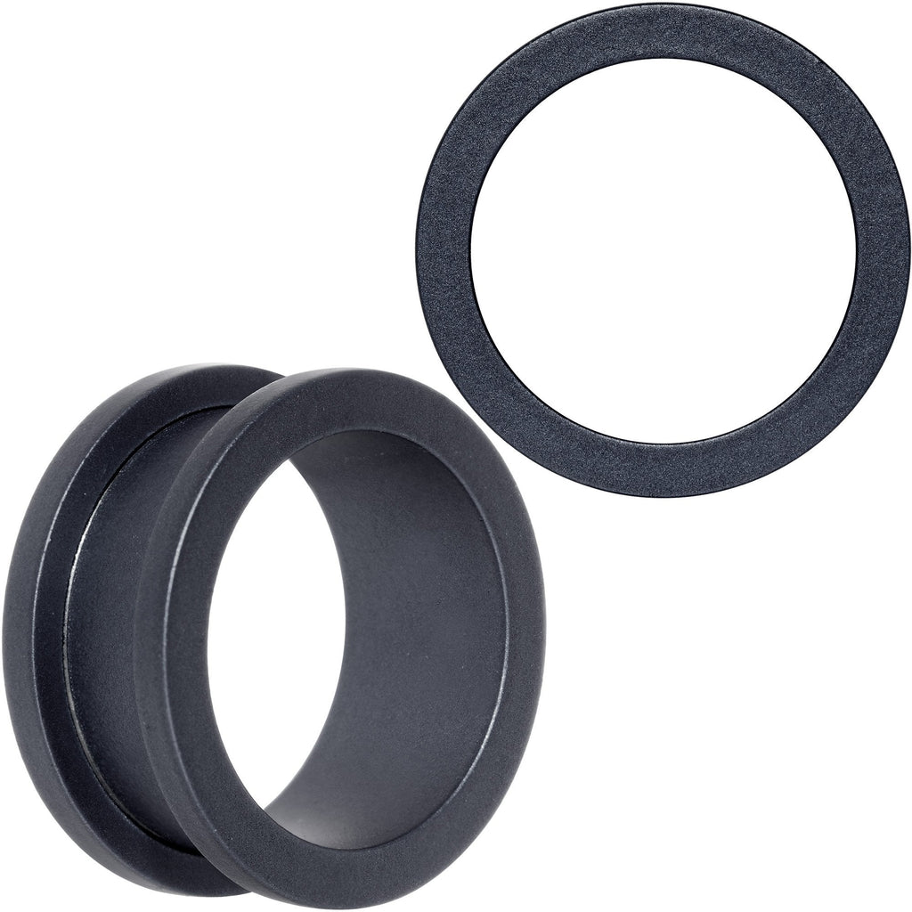 Brown Matte Silicone Screw Fit Tunnel Plug Set 6mm to 25mm