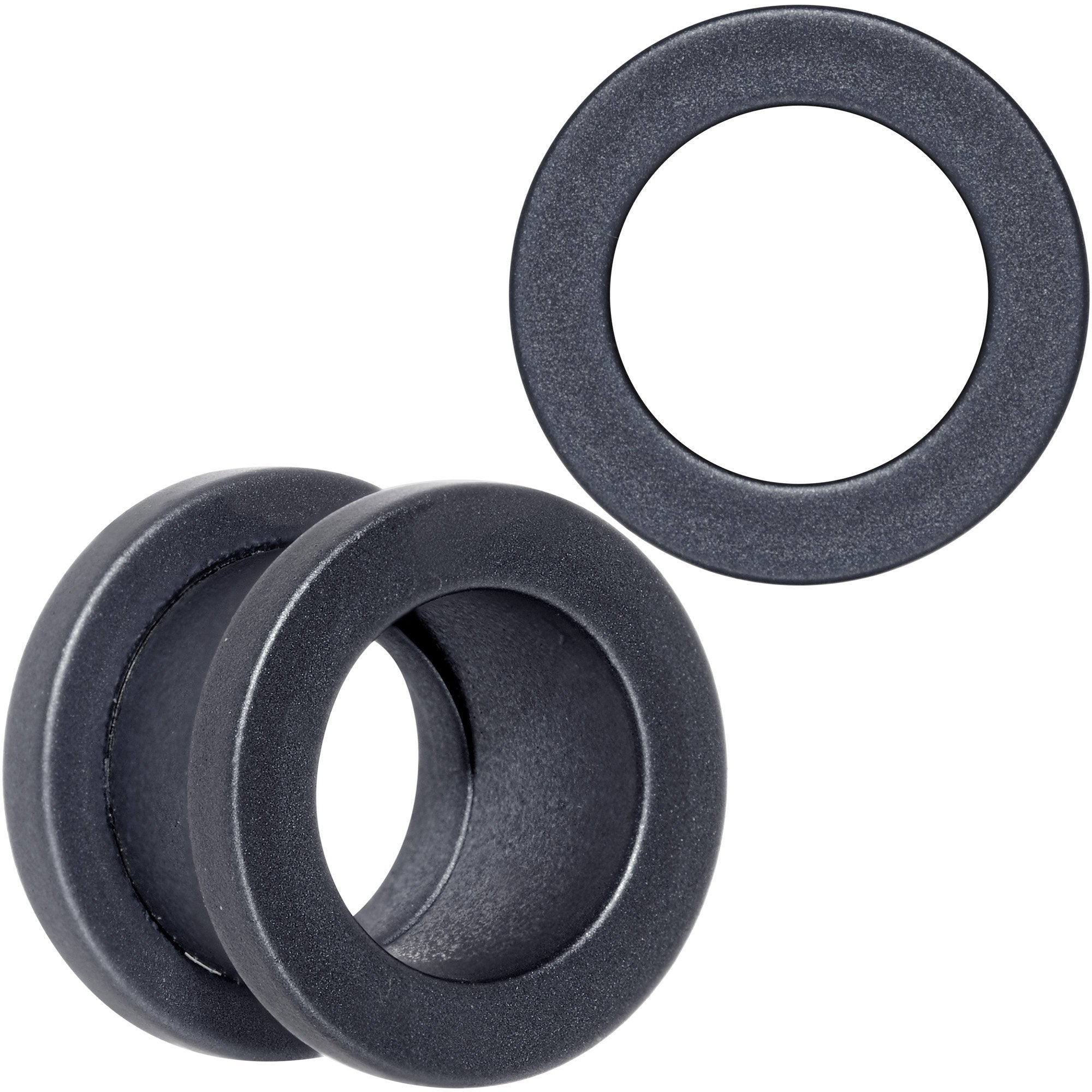 Brown Matte Silicone Screw Fit Tunnel Plug Set 6mm to 25mm